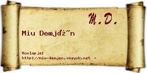 Miu Demjén névjegykártya